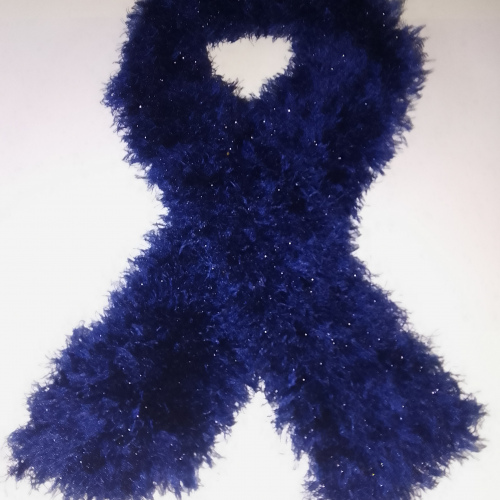 navy blue fluffy scarf