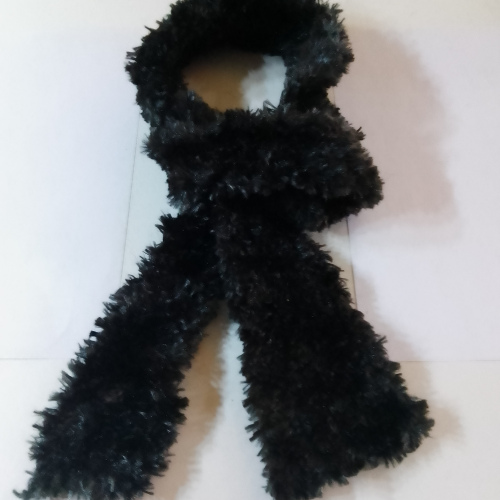 charcoal fluffy scarf